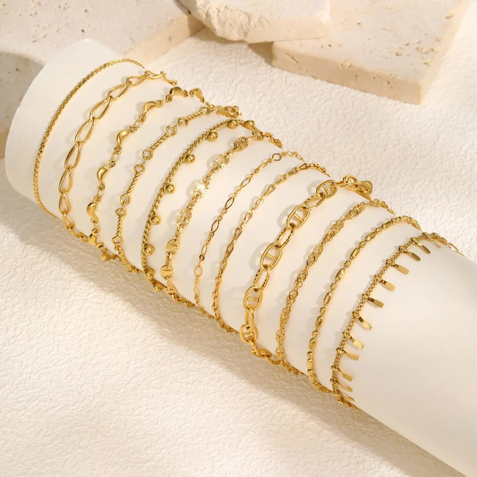 Bracelet maillon plaqué or pour femmes