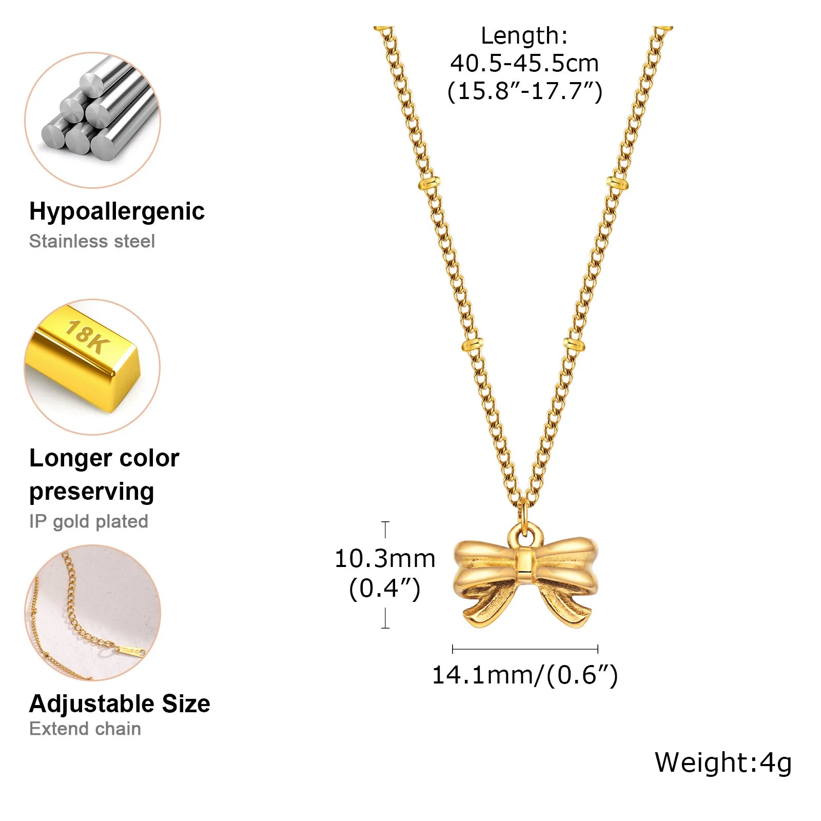 Collier nœud de papillon charms pour femmes