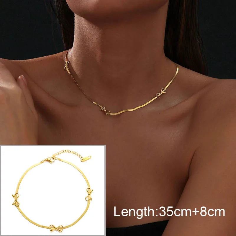 Collier nœud de papillon charms pour femmes