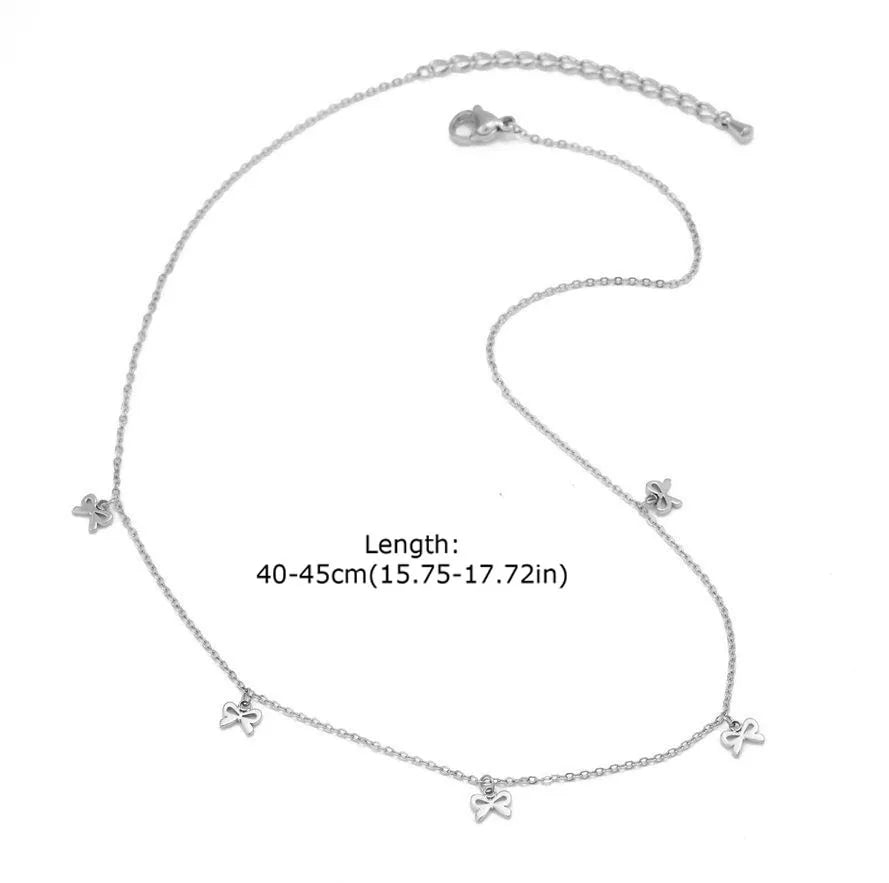 Collier nœud de papillon charms pour femmes