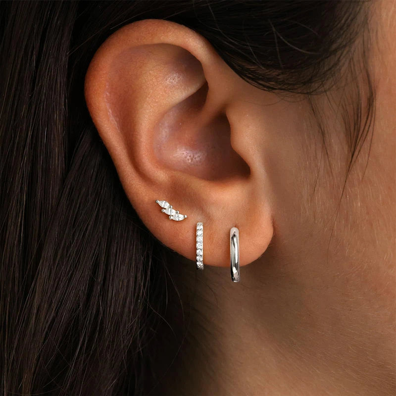 Ensemble de boucles d’oreilles cercle en acier inoxydable