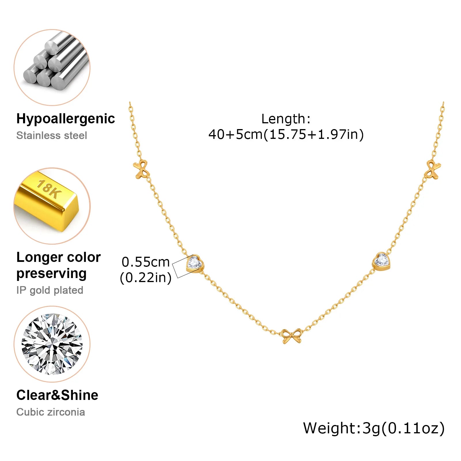 Collier nœud de papillon charms pour femmes