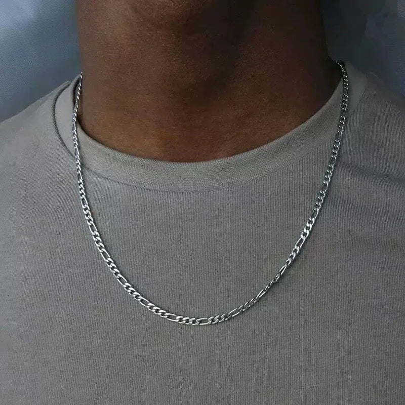 40-75cm collier chaîne Figaro 4mm en argent 925 cm pour femmes
