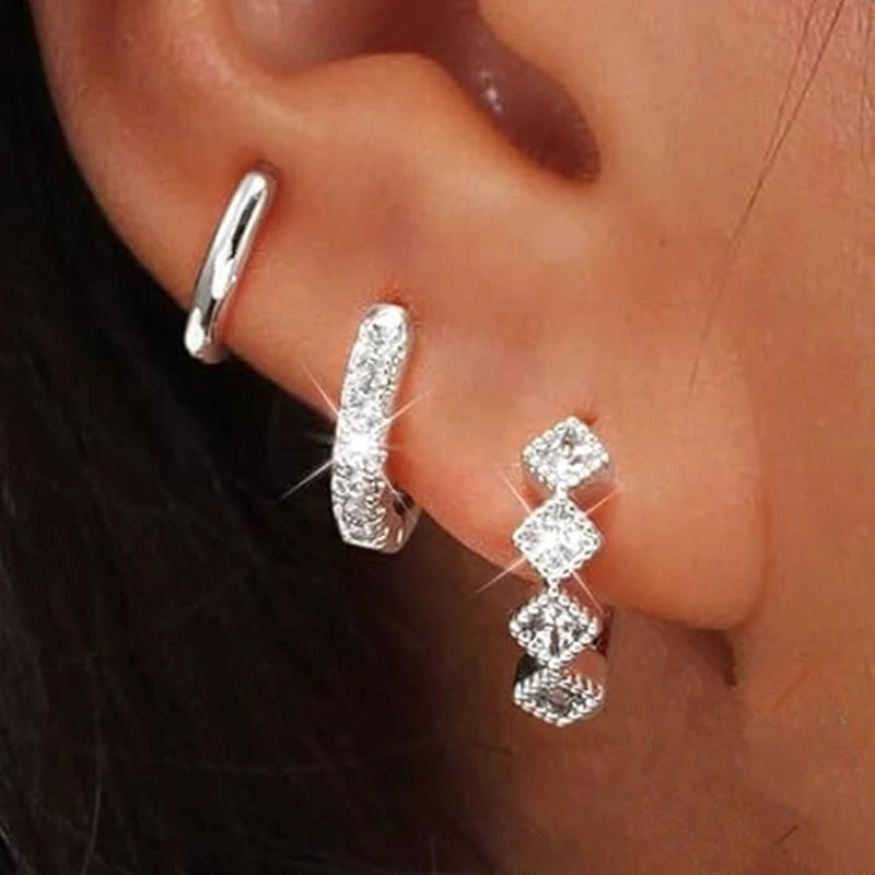 Ensemble de boucles d’oreilles cercle en acier inoxydable