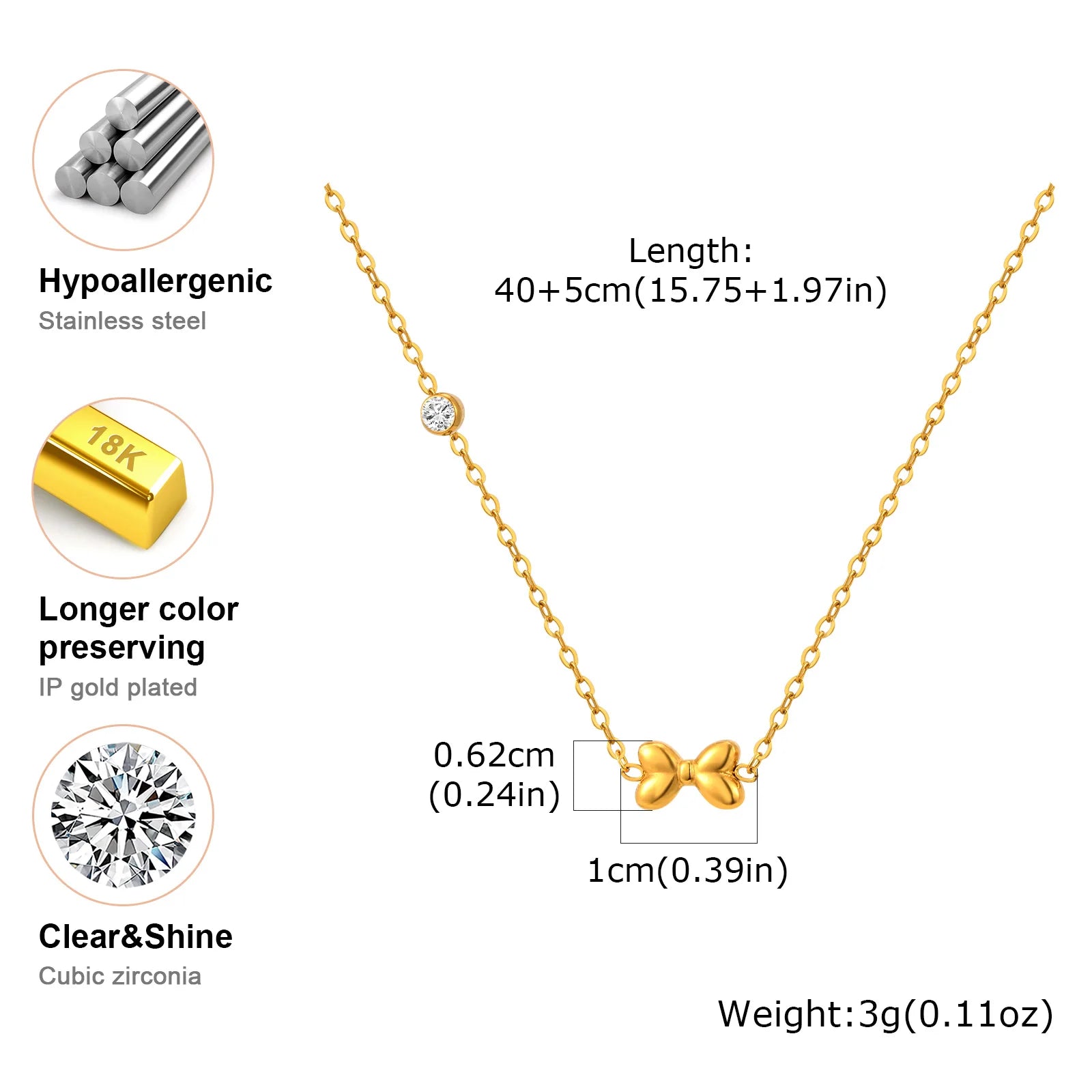 Collier nœud de papillon charms pour femmes