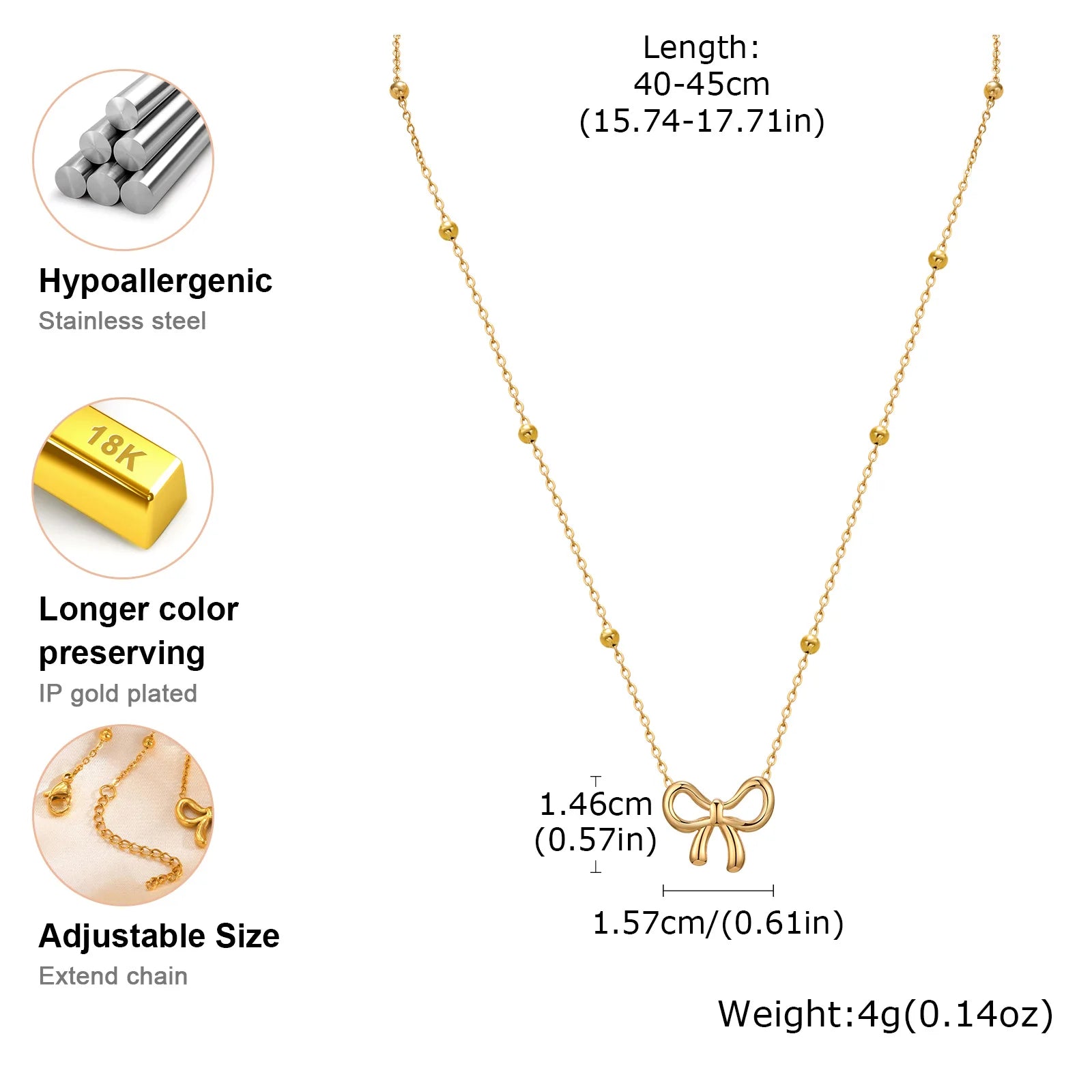 Collier nœud de papillon charms pour femmes