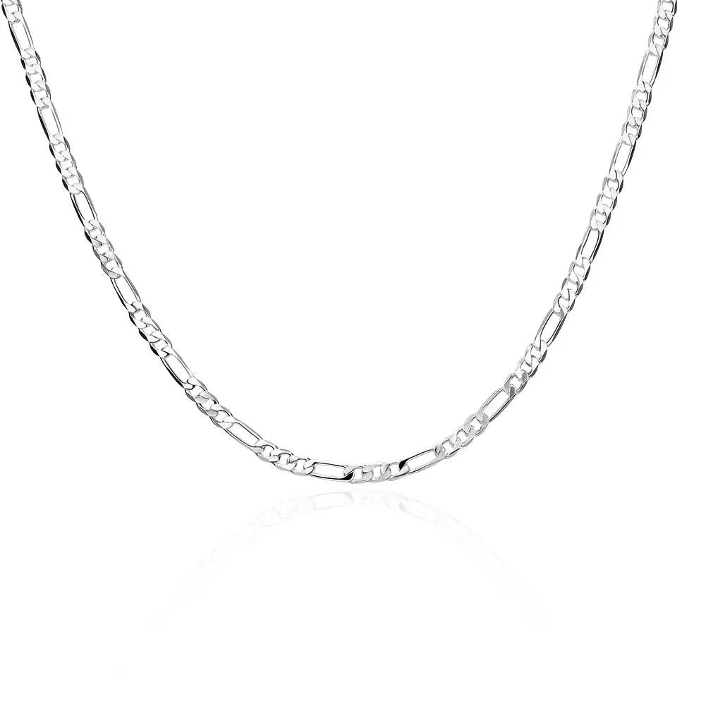 40-75cm collier chaîne Figaro 4mm en argent 925 cm pour femmes
