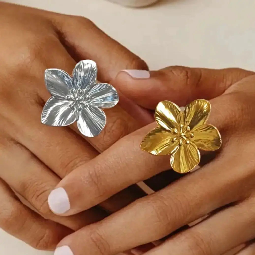 Grandes bagues en métal en acier inoxydable pour femmes, bagues ouvertes