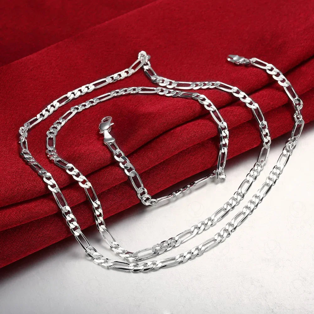 40-75cm collier chaîne Figaro 4mm en argent 925 cm pour femmes