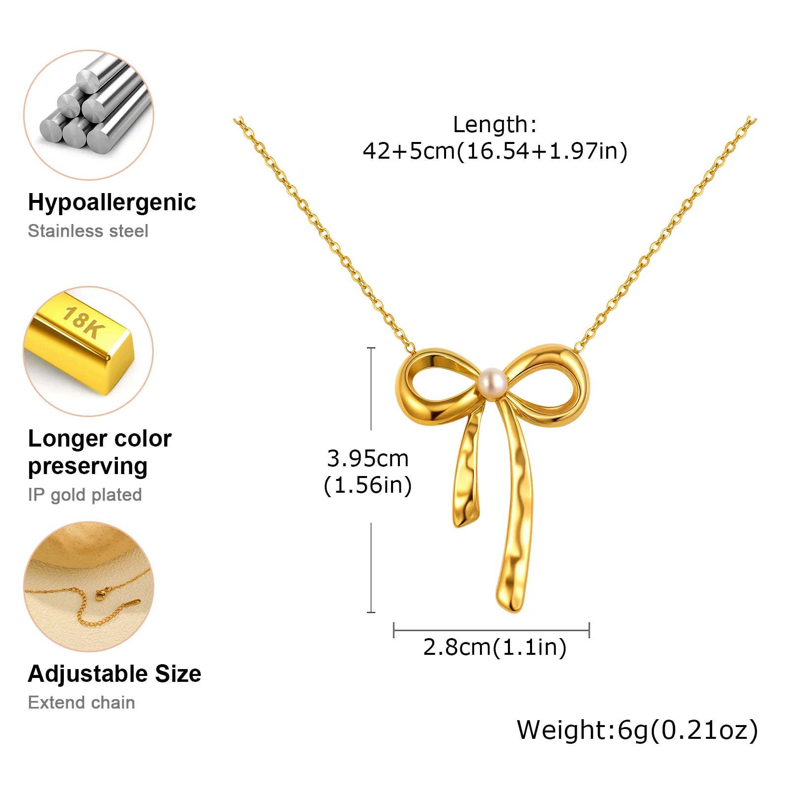 Collier nœud de papillon charms pour femmes