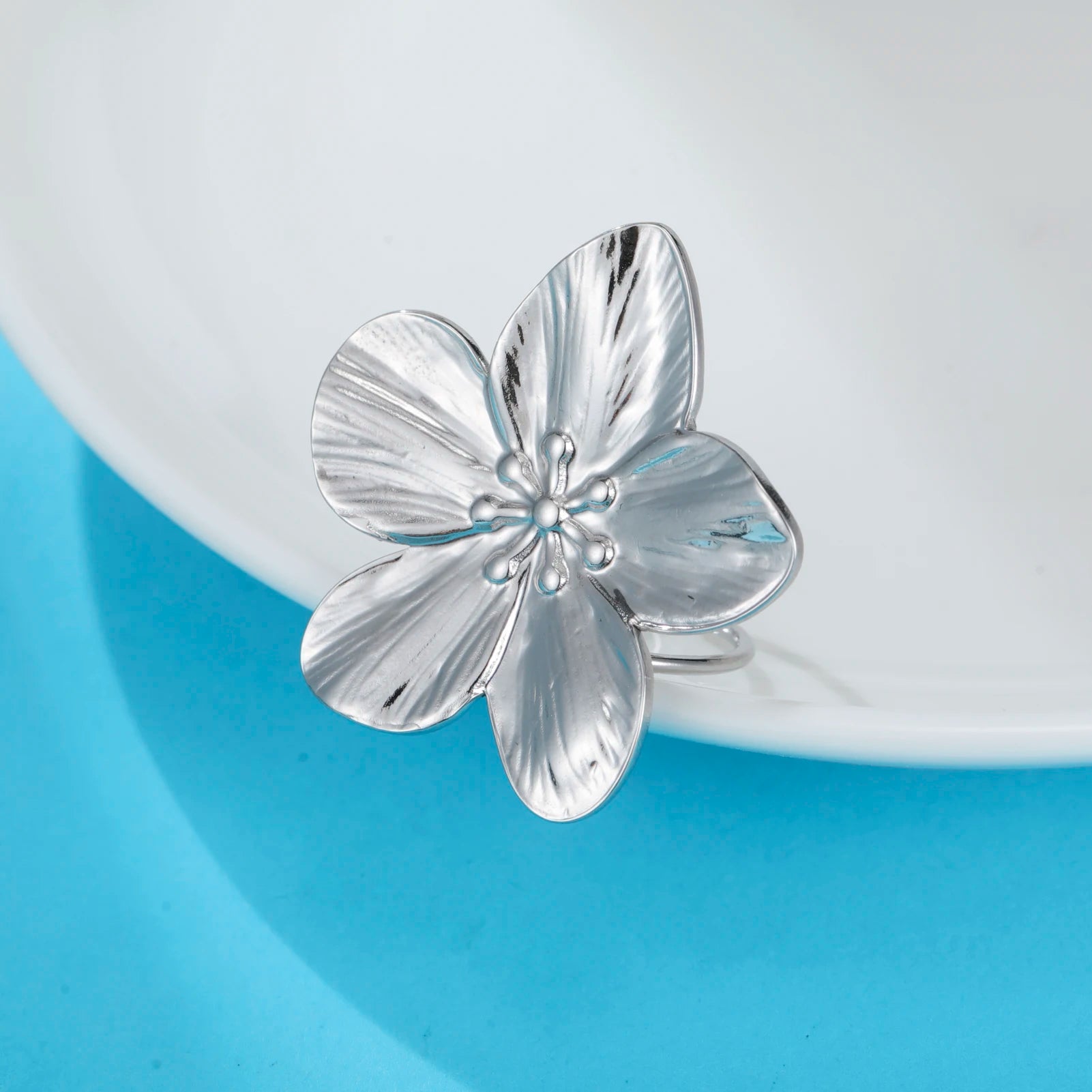 Grandes bagues en métal en acier inoxydable pour femmes, bagues ouvertes