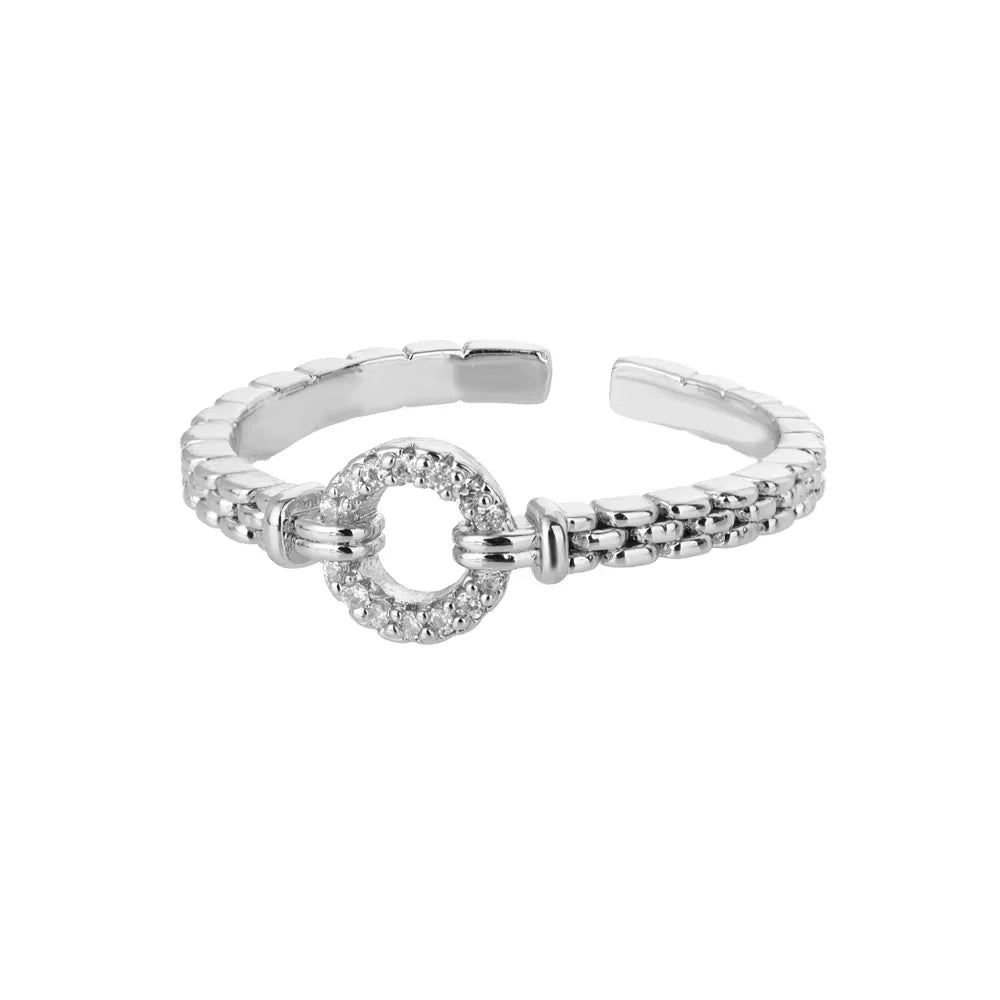 Bagues Anillos Color Or Cubic Zirconia Chic pour femmes